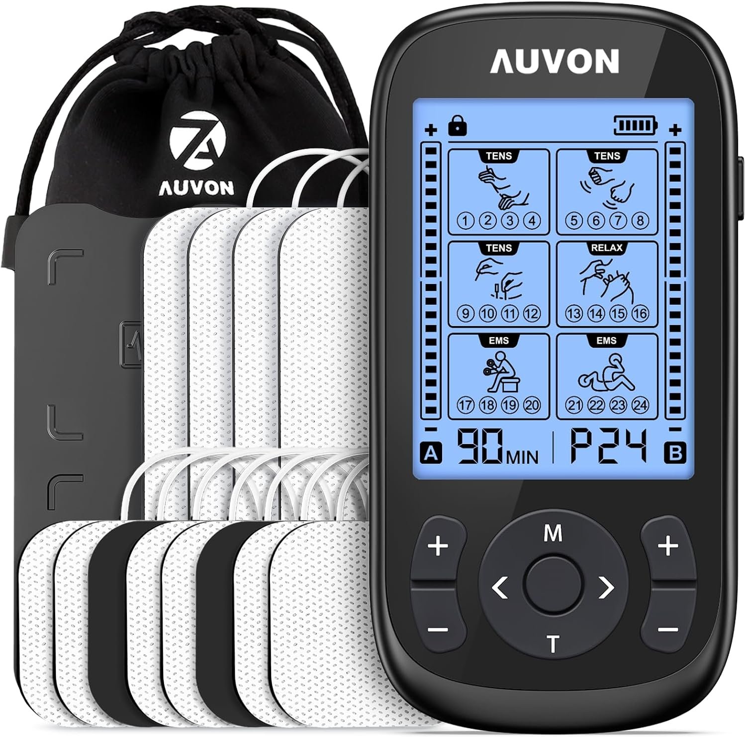 AUVON 3-in-1 TENS Unit Muscle Stimulator, 40 Levels for Gradual Pain Relief AUVON 3-in-1 TENS Unit Muscle Stimulator, 40 Levels for Gradual Pain Relief
