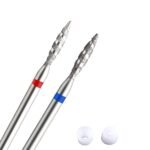 Acycoin2A 2PCS Tornado Flame Nail Drill Bit Rotary Burr Spiral Nail Mills
