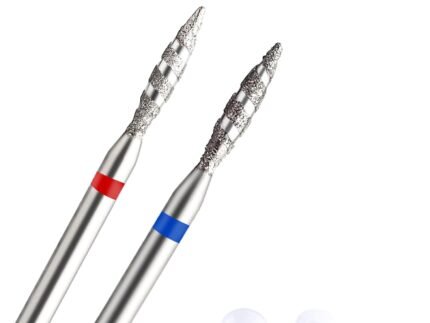 Acycoin2A 2PCS Tornado Flame Nail Drill Bit Rotary Burr Spiral Nail Mills