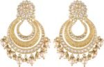 Aheli Classy Traditional Chandbali Earrings Indian Bollywood Jewelry Blue
