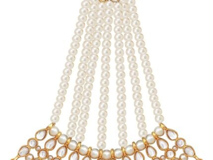 Aheli Faux Kundan Pearls Maang Tikka Matha Patti Indian Traditional Bollywood Jewelry for Women