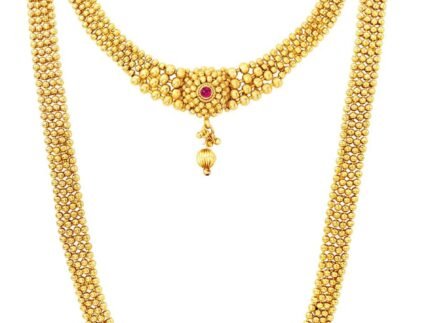 Aheli Gold Plated Maharani Haar Long Necklace Short Necklace & Drop Earrings South Indian Traditional Jewellery Set Gift for Women