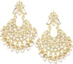 Aheli Indian Bollywood Designer Kundan with Beaded Chandbali Earrings Fashion Jewelry Gift for Women
