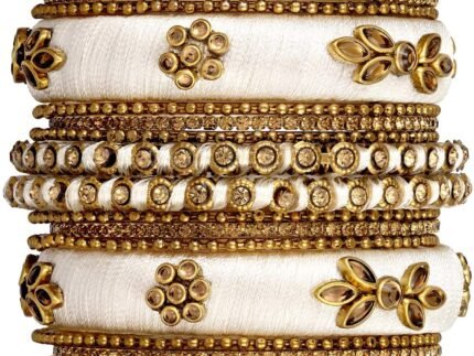 Aheli Royal Design Silk Thread Bangle Set Saree Matching Chuda Indian Traditional Wedding Fashion Jewelry Gift for Women