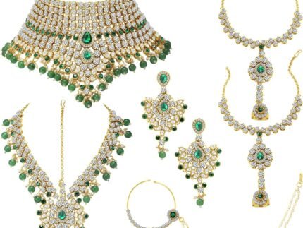 Aheli Style Choker Necklace Matha Patti Nose Ring Haath Phool Bharatanatyam