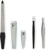 Amazon Basics 5-Piece Nail Care Grooming Kit, Manicure Pedicure Set with Nail Clippers
