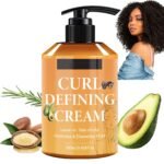 Argan Oil Curl Defining Cream, Anti Frizz Curl Cream for Enhances Wavy Hair and Curly Hair, Hair Mask Curl Cream Moisturizing Long-Lasting Styling 9.46 FL OZ