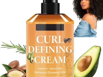 Argan Oil Curl Defining Cream, Anti Frizz Curl Cream for Enhances Wavy Hair and Curly Hair, Hair Mask Curl Cream Moisturizing Long-Lasting Styling 9.46 FL OZ