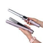 Aria Beauty Pop N Lock Interchangeable Straightener and Curling Iron Set – Dual Voltage Ionic Technology – 360-Degree Swivel Cord – 1 pc
