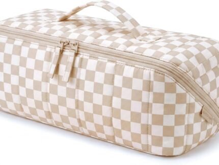 BAGSMART Hair Tools Travel Bag Compatible with Shark Flexstyle, Checkered