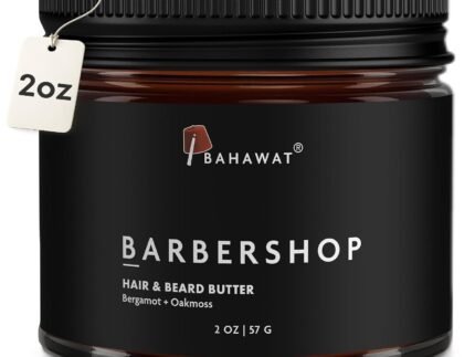 BAHAWAT Hair & Beard Butter for Men Leave-in Conditioner – Barbershop scent – Strengthen & Soften– Made in USA -Organic Natural Ingredients | The Best Beard Butter – 2 oz.
