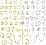 BESTEEL 66 Pcs Ear Cuff Earrings for Women Non Piercing Fake Earrings Set