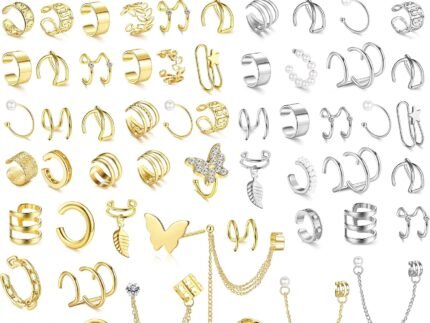 BESTEEL 66 Pcs Ear Cuff Earrings for Women Non Piercing Fake Earrings Set