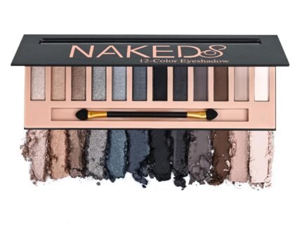 BOLOPER 12 Colors Makeup Smoky Eyeshadow Palette Natural Nude Matte Shimmer Glitter Pigment Eye Shadow Pallete Set Black Eye Shadow Halloween Make Up for Women (Color E Smokey)