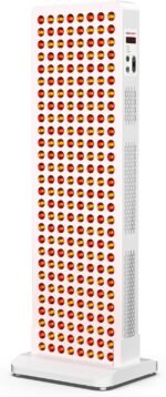 BONTANNY Red Light Therapy with Base, 630/660/810/830/850nm 5 Wavelengths Red Near Infrared Light Device with 224 Dual Chip Clinical Grade LEDs, Remote Control, Timer for Face, Body, Skin, BO-1200