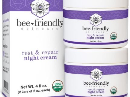 BeeFriendly® Organic Night Cream, USDA Certified, 4 oz (2 Jar Box)