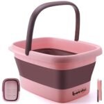 Beinilai Collapsible Foot Soak Tub with Handles/Massage Acuoint-Pink