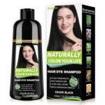 Black Hair Dye Shampoo for Gray Coverage, 3 in 1 Hair Color Shampoo