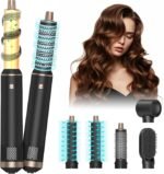 Blow Dryer Brush 5 in 1, Negative Ion Hot Air Brush, Detachable Air Curling & Straightening Styler, Hair Styling Tools for Drying, Curling, Volumizing Straightening –for All Hair Types