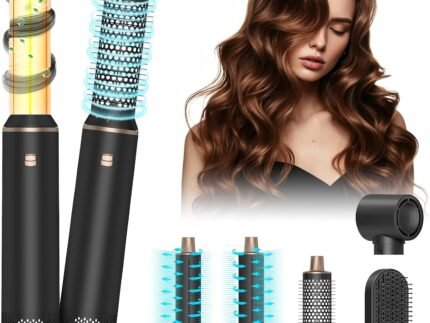 Blow Dryer Brush 5 in 1, Negative Ion Hot Air Brush, Detachable Air Curling & Straightening Styler, Hair Styling Tools for Drying, Curling, Volumizing Straightening –for All Hair Types
