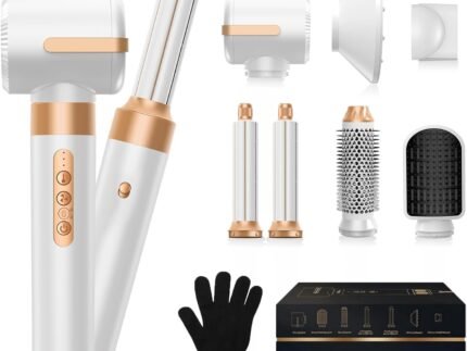 Blow Dryer Brush 7 in One, Negative Ion Hair Set Upgrade Hot Air Styler Wrap Curler, Curling Iron Styling Tools As A Gift for Straight/Curl/Drying/Smoothing