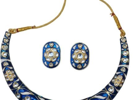 Blue Meenakari Bollywood Gold Plated Hasli Jewellery Set/Kundan Necklace/Choker Necklace/Wedding Jewelry Set/Beautiful Jewelry/Indian Jewelry