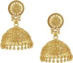 Bodha Gold Plated Traditional Indian Large Jhumka Earrings for Women (SJ_45)