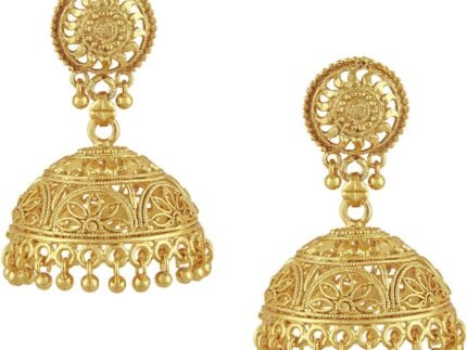 Bodha Gold Plated Traditional Indian Large Jhumka Earrings for Women (SJ_45)