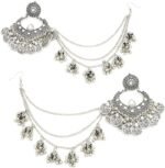 Bollywood Jhumka Jhumki Earring for Women Long Tassel Bohemian Beads Dangle Drop Fashion Chandelier Dangling Stud Earring Traditional Bell Ethnic Gypsy Style Oxidized Indian Jewelry Gift