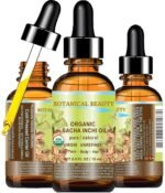 Botanical Beauty Organic SACHA INCHI OIL 100% Natural Pure Undiluted Virgin Unrefined Cold Pressed Carrier Certified Organic Oil For Face, Skin, Hair, Lip, Nails, Rich in Vitamin E (0.5 Fl Oz 15 ml)