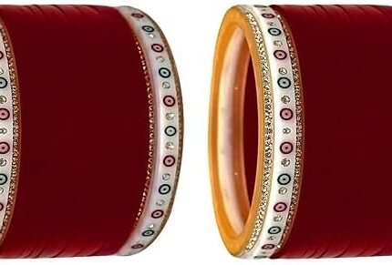 Bridal Punjabi Chuda Bangle Set for Women’s (Set of 1) Maroon By The Great Indian Store