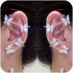 Butterfly Ear Cuffs Earrings Rhinestone Butterfly Ear Wrap No Piercing Ear Cuff Clip On Earrings for Women