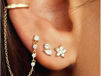 CHESKY Dangle Earrings for Women Trendy, Dainty 14K Gold Plated Chain Earrings for Womens Simple Threader Earrings Non Tarnish Hypoallergenic Long Drop Earrings Jewelry Set for Women Gifts