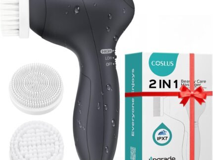COSLUS Facial Cleansing Brush Face Scrubber, Standard Set, Light Grey