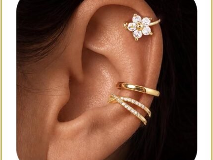 Carffordo 3Pcs Ear Cuffs Non Piercing for Women, Dainty Clip on Earrings