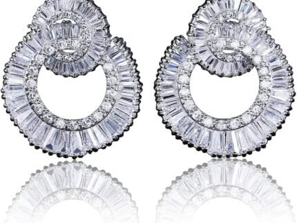 Celebrity Design Women Elegant Statement Rhinestone Jewelry Dangle Drop Earrings Studs