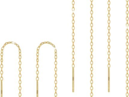 Chain Threader Earrings Dangle for Women Sterling Silver 925