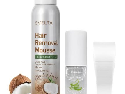 Coconut Hair Removal Mousse Kit with Aloe Vera Soothing Serum & Scraper