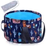 Collapsible Bucket for Soaking Feet – Portable Foldable Foot Bath Tub Spa Basin for Travel, Home Pedicure & Outdoor Camping (Blue)