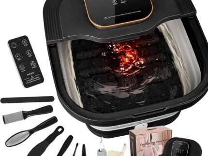 Collapsible Foot Spa Bath with Heat and Massage Roller, Bubble, Temperature Control, Remote Control, Foot Pedicure Kit, Pedicure Foot Spa