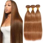 Color 30 Human Hair Bundles Straight Brown Hair 26 28 30 Inch