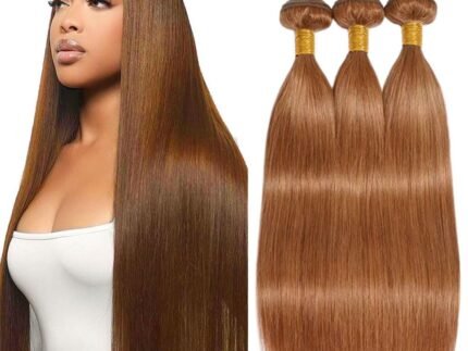 Color 30 Human Hair Bundles Straight Brown Hair 26 28 30 Inch