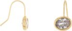 Columbus 18K Gold Plated Bezel Set CZ Drop Earrings – Sleek Modern Geometric Hook Earrings – Round Circle Oval Rectangular Baguette Drops – Gift Ideas for Women for Her