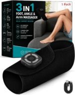 Cordless Air Compression Foot & Ankle Massager with Heat & Vibration,1 Pack