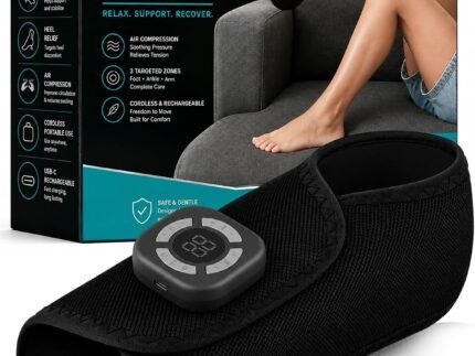 Cordless Air Compression Foot & Ankle Massager with Heat & Vibration,1 Pack