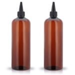 Cosywell 2 Pack 16 Ounce Applicator Bottle for Hair Squeeze Bottle, Brown
