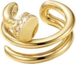 Cubic Zirconia Nail Ear Cuff Non-Piercing Cartilage Earrings