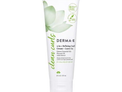 DERMA E Dream Curls 2-in-1 Defining Curl Cream & Leave-In, 8 Fl Oz