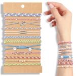 DIYDEC 12pcs Boho Braided Colour Hair Ties Bracelet