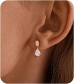 Dangle Drop Gold Earrings Women Prom with CZ Wedding Jewelry Gifts